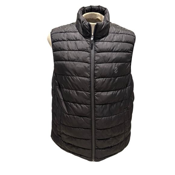 Izod Advantage Performance Men’s Black Puffer Vest Size Large L Quilted Full Zip - Picture 1 of 5